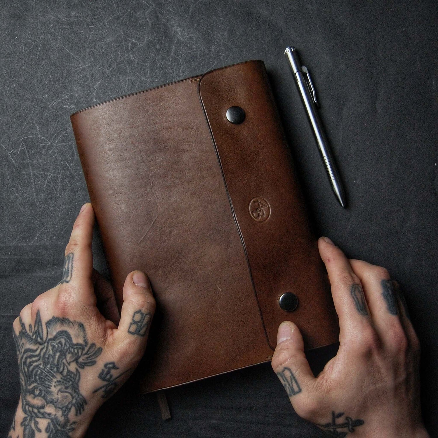 Leather journal covers made from bovine